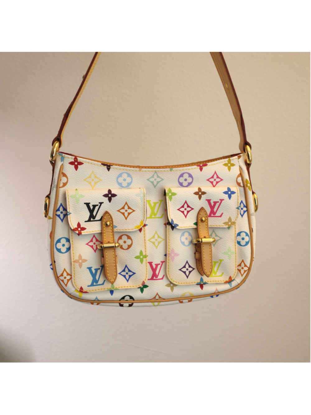 LOUIS VUITTON Murakami White Multicolor Lodge PM (Vintage)
